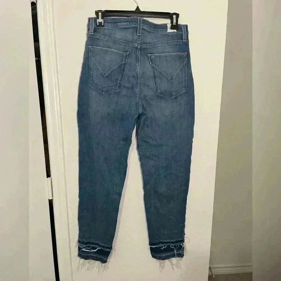 Hudson Distressed High Rise Zoeey Straight Crop Blue Jeans Womens Size 30 - Picture 4 of 8